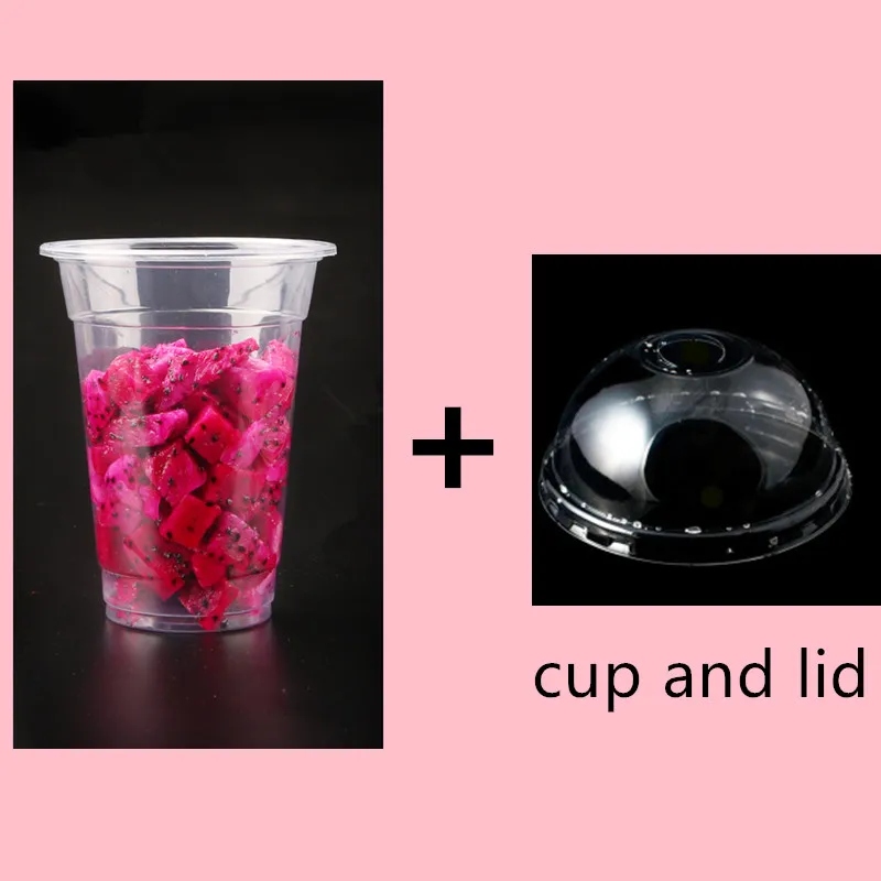 cup and lid2 50 шт толстый прозрачный ПП-пластик чашки одноразовая кофейная чашка молочный чай сок напитки Упаковка чашки с крышками пакеты на вынос - Цвет: cup and lid2