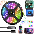 Водонепроницаемая светодиодная лента 16 футов для смарт-ТВ, светодиодная подсветка, подсветка, освещение, синхронизация с музыкой, Bluetooth, управление через приложение, светодиодная ленсветильник RGB, освещение s светильник ing