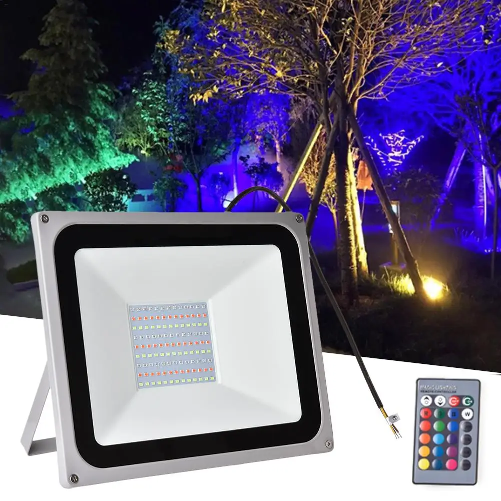 

LED Flood Light Lamp RGB with Remote Control Waterproof Dustproof for Wedding Banquet Party Stage Courtyard Garden Lights