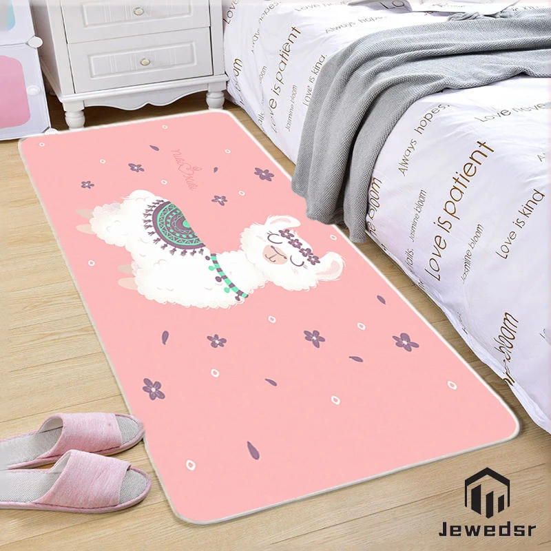 

Bedroom Kitchen Bathroom Non-slip Floor Doormat Cute Animal Pictures On Pink Background Living Room Door Entrance Hallway Carpet