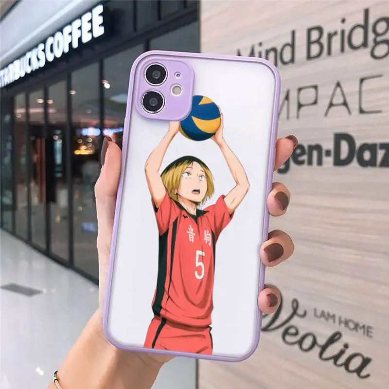 

Kenma Kozume of Haikyuu!! Phone Case Matte transparent For Purple iPhone 12 Mini 11 Pro XR XS Max 7 8 Plus X Back Cover