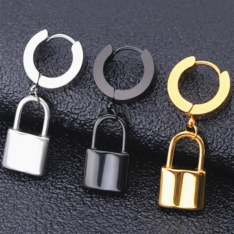 Женские серьги-гвоздики с замком kpop вечерние серьги из нержавеющей стали в стиле
