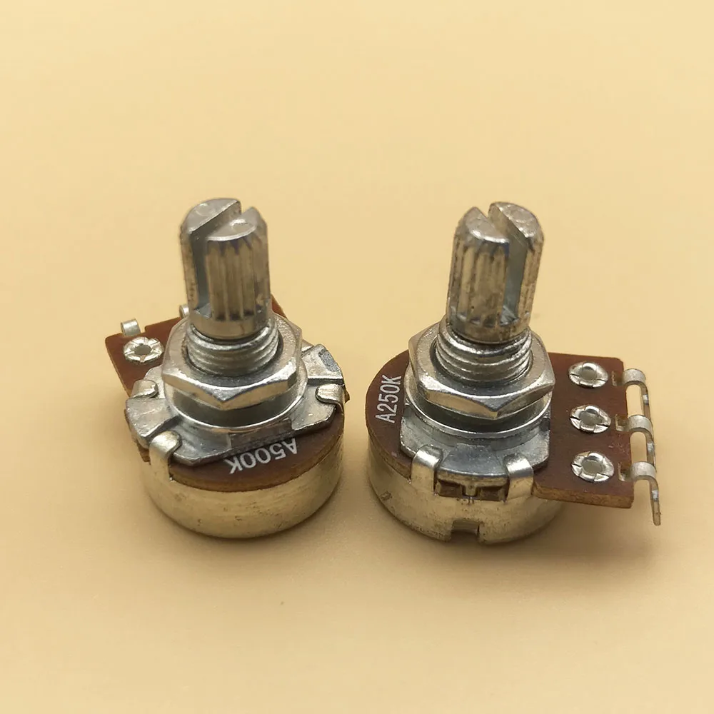 4 stücke lange split welle elektrische gitarre potentiometer töpfe volume tone control töpfe a250k b250k a500k b500k free global shippi