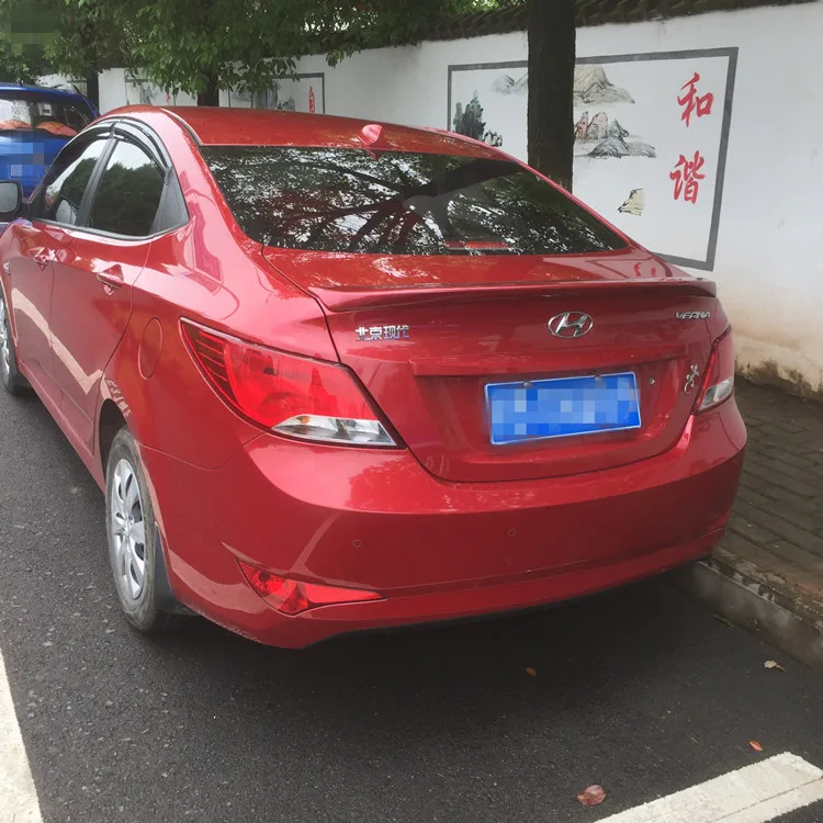 Спойлер для автомобиля Hyundai Verna Accent из ABS материала, цвет грунта, заднее крыло 2011-2016 гг.