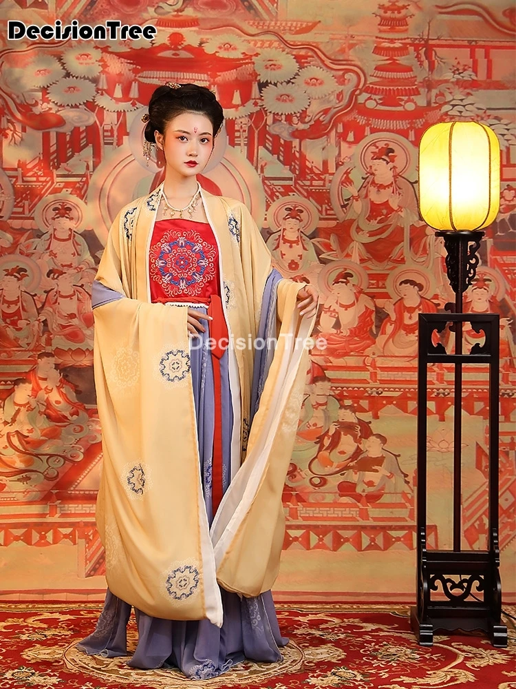 

2022 Женский Повседневный традиционный костюм ханфу, китайские костюмы, древние танцы в стиле ретро, платье для женщин, ретро косплей, костюм ...