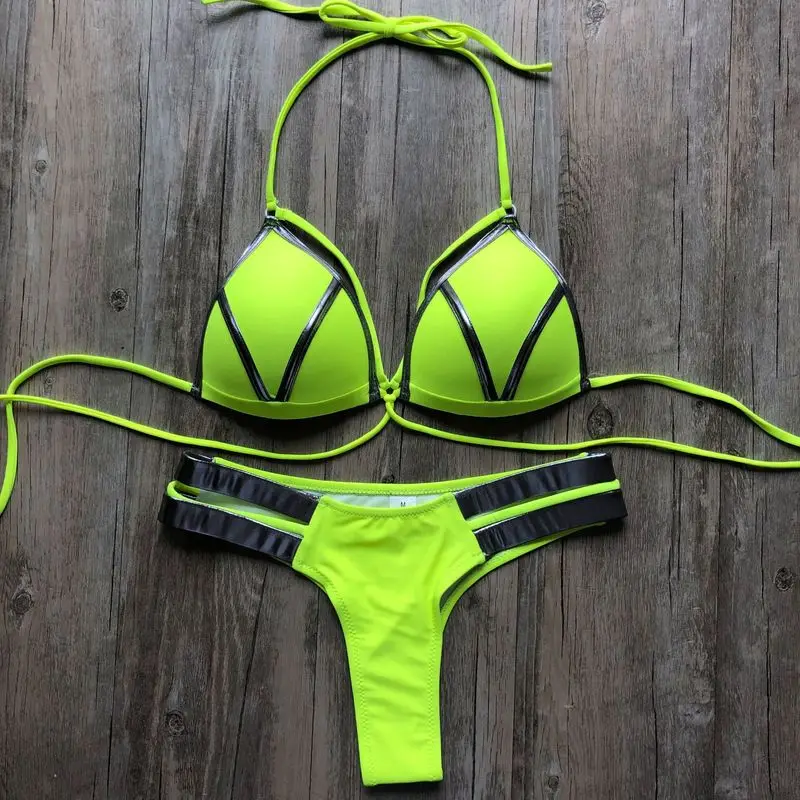 2019 New Sexy triangle bikini suit new ladies swimwear swimwears summer beach clothes female low waist red swimsuit bikinis Set |