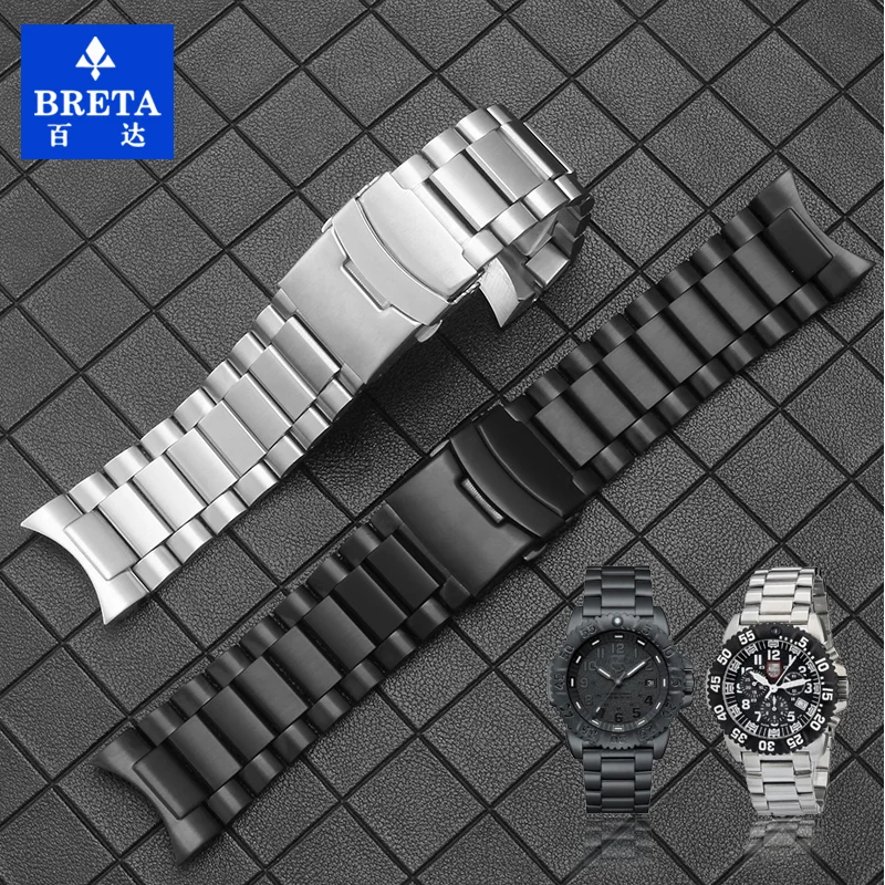 BRETA браслет для наручных часов из нержавеющей стали для Luminox Для мужчин ремешок для часов 1920 1925 1940 1945 1861 26 ремешок для часов, мм браслет