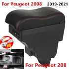 Для Peugeot 2008 подлокотник для Peugeot 208 2019 2020 2021 модифицированные детали внутреннем хранилище в аксесуары крытого вагона USB светодиодный