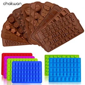 Форма для шоколада, мармеладного медведя, желе, сердца, букв, Листьев, силиконовая форма для помадки, кондитерских изделий, торта, конфет, форма для выпечки льда, кексов, пота