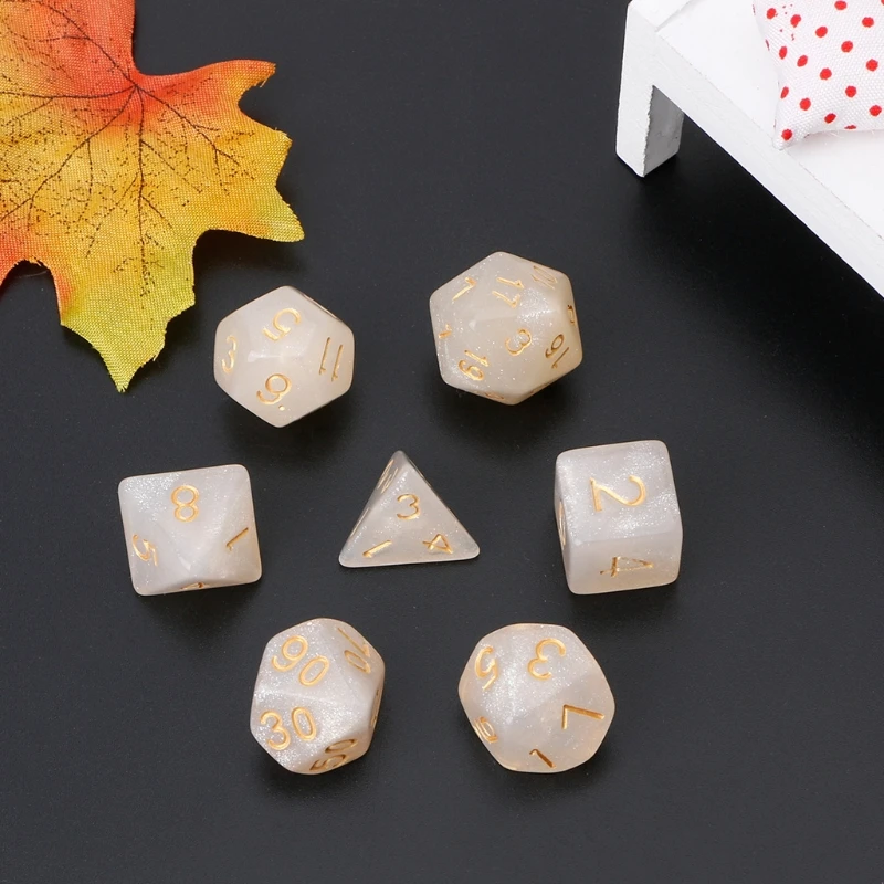 

7 шт. мерцающие многогранные кости для Dragon Pathfinder D20 D12 2xD10 D8 D6 D4 D0LB