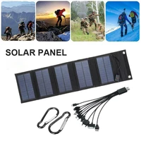 80w foldable usb solar panel portable waterproof outdoor mobile power battery charger for camping hiking