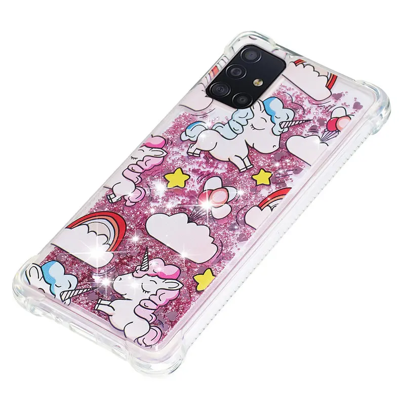 

Shockproof Case For Samsung Galaxy A51 Liquid Glitter Quicksand Phone Case For Samsung A51 SM-A515F A515F A515 Protection Cover
