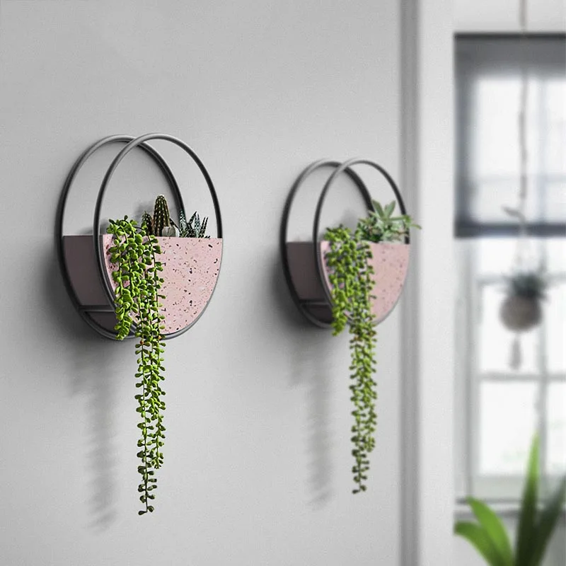 Креативная железная настенная ваза Terrazzo подвесной цветочный горшок для балкона