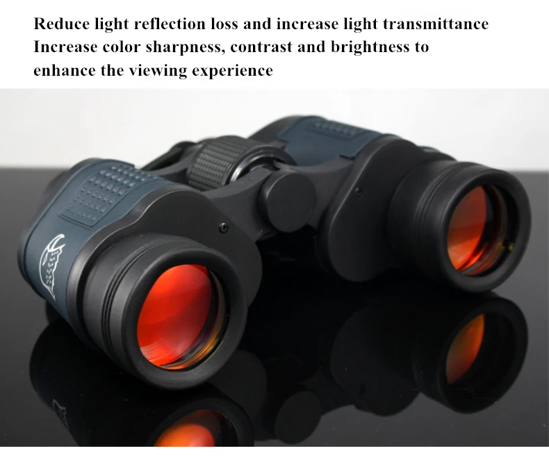 Военный 60X60 HD бинокль полевые очки большие портативные телескопы опера очки Охота Туризм мощный бинокль