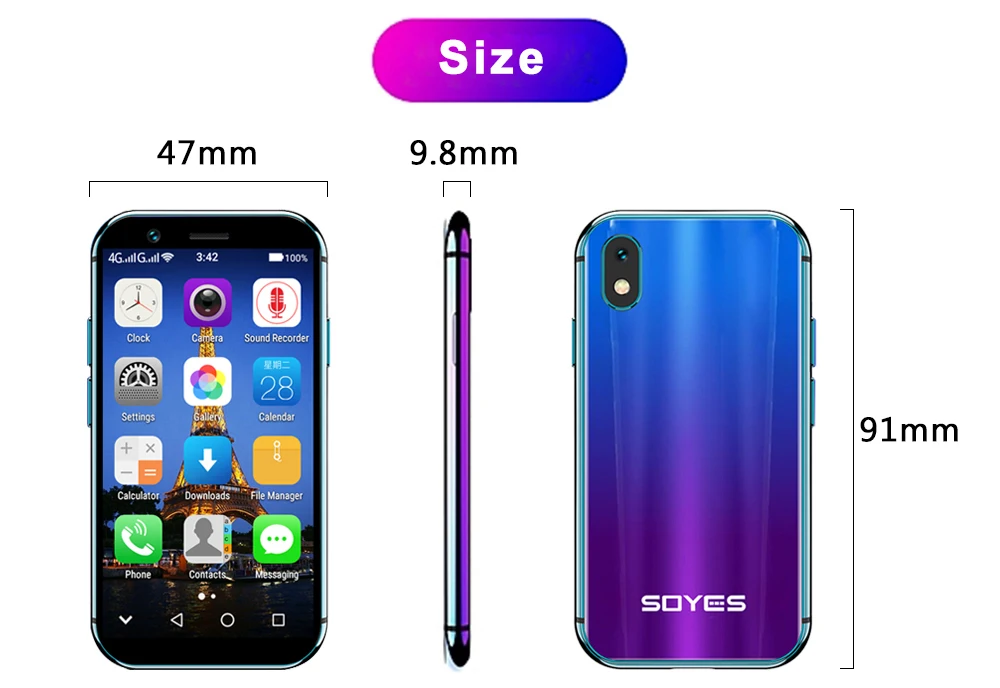 SOYES XS 4G телефон MTK6737 четырехъядерный смартфон android 6,0 смартфоны 3.0" телефоны Две сим-карты мобильный телефон отпереть телефон мини сенсорный