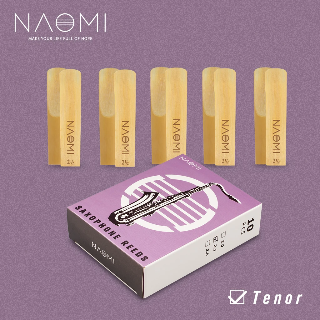 

NAOMI 10pcs/1pack Tenor Saxophone Reeds Strength 2.5 NS-08 Clear Sound And Unfiled For Powerful Tone