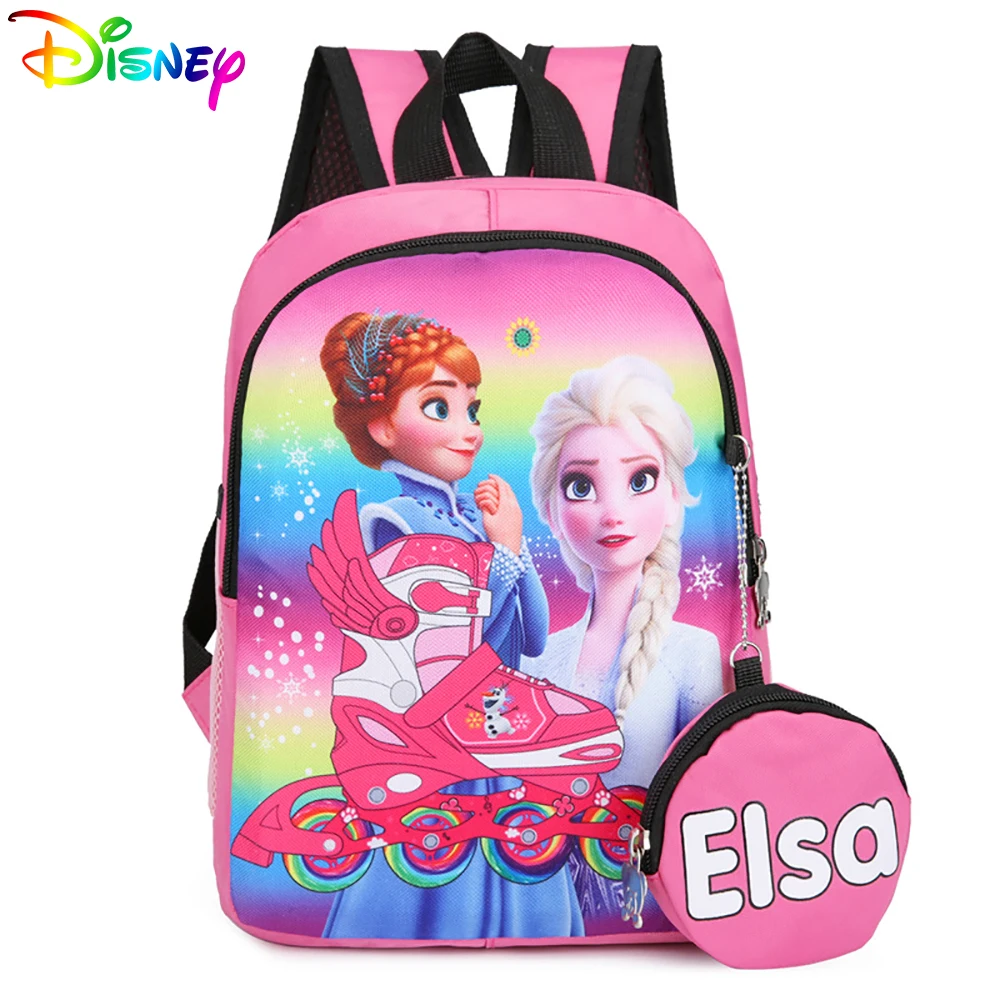 Детский легкий школьный рюкзак, повседневная сумка для девочек с изображением Принцессы Диснея, Эльзы, Софии, с милым рисунком из мультфиль...