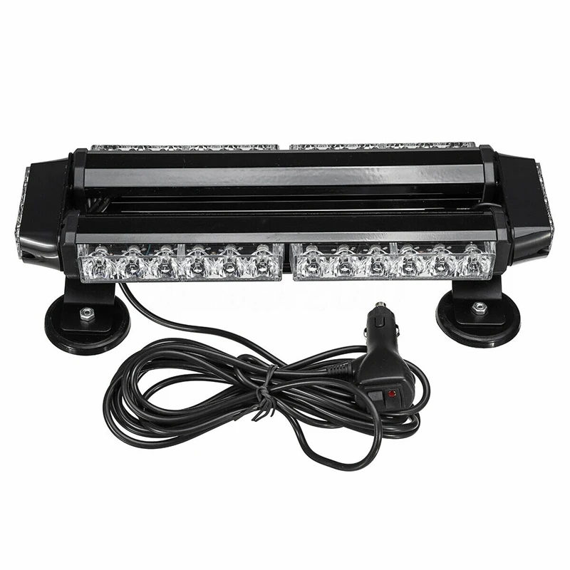 

15 Inch 30 LED Roof Strobe Light Bar Traffic Advisor Double Side Emergency Amber