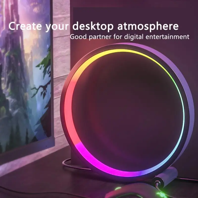 

Цветной яркий светодиодный ночник с USB-разъемом, атмосферный разноцветный RGB-светильник с окружающим свесветильник, четыре режима воспроиз...