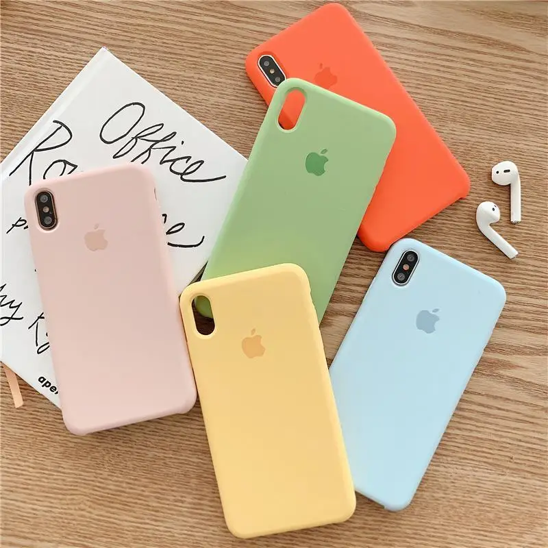 Силиконовый Жидкий чехол для iPhone 6 S 7 8 Plus X XR XS MAX papaya мягкий детской кожи| |