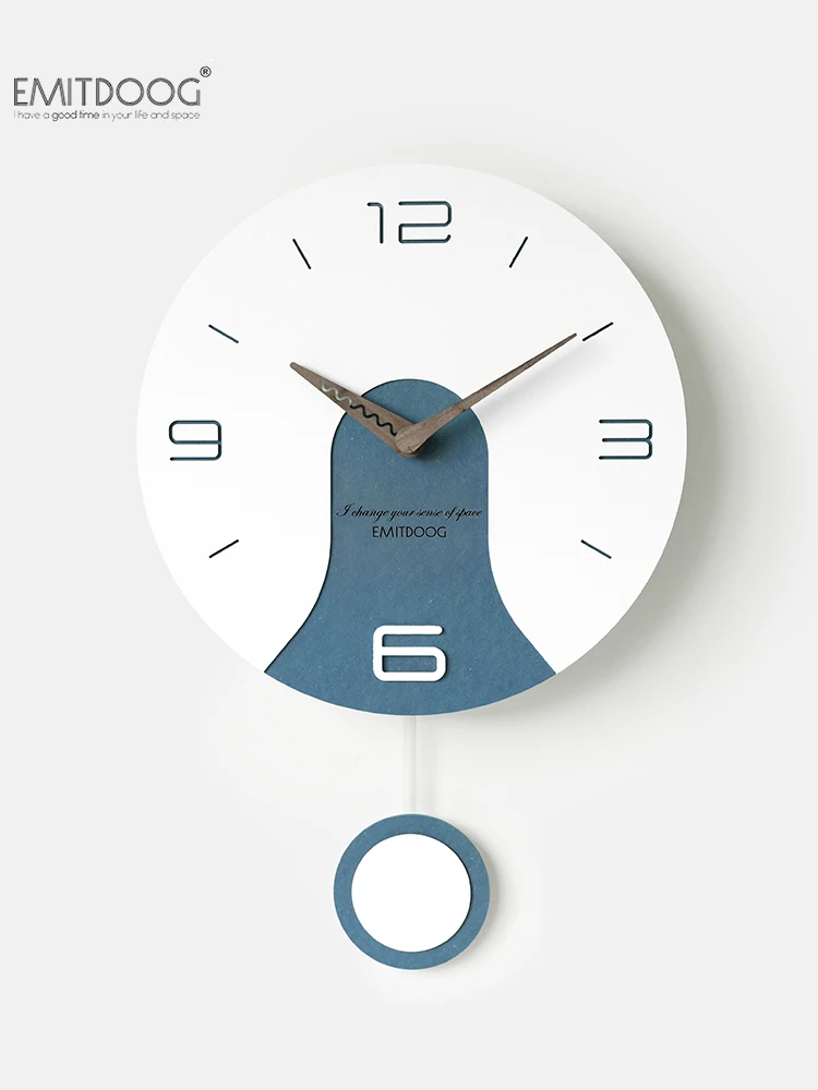 Креативные большие деревянные настенные часы с маятником в скандинавском стиле