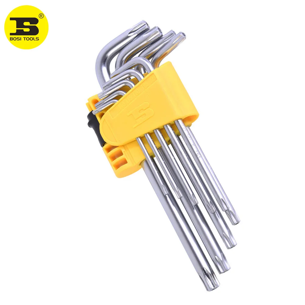 Free Shipping BOSI 9PC Star Torx Wrench Set Long Short Arm | Инструменты