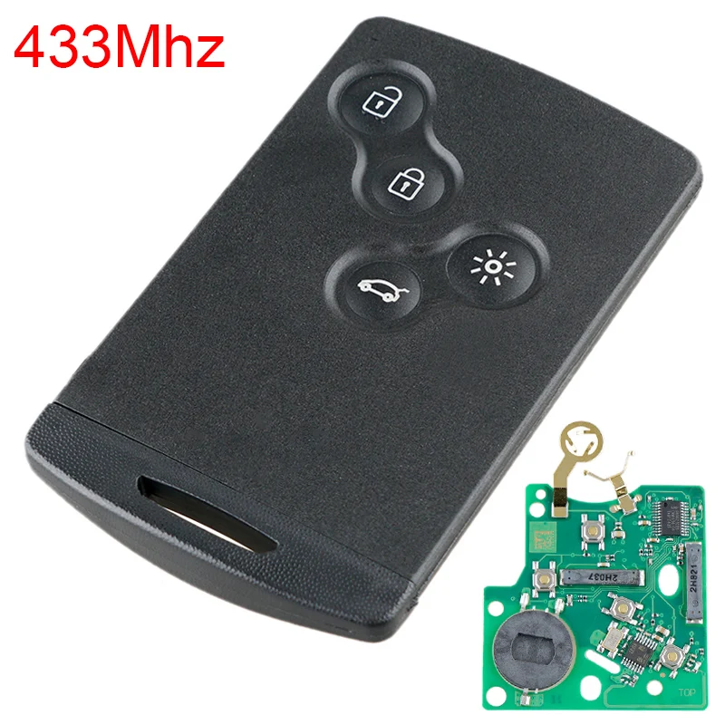 

433Mhz 4 Buttons Remote Car Key Fob Replacement with PCF7952 Chip FSK System Fits for Koleos Renault Megane Scenic Laguna Clio