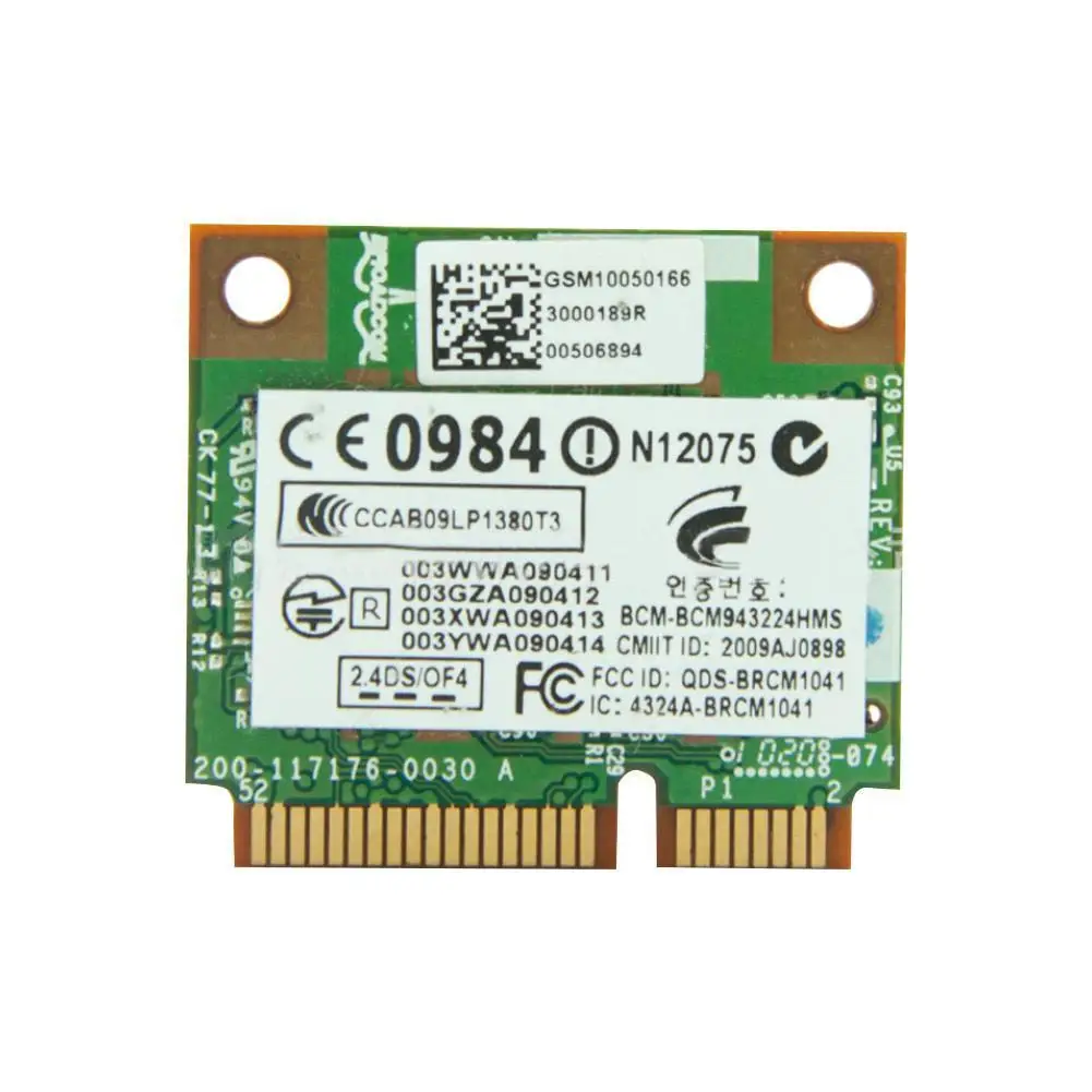 Новая WLAN половинная PCI-E карта HP Broadcom BCM943224HMS Беспроводная для Dell Asus g / b 582564-001 Wi-Fi Sony