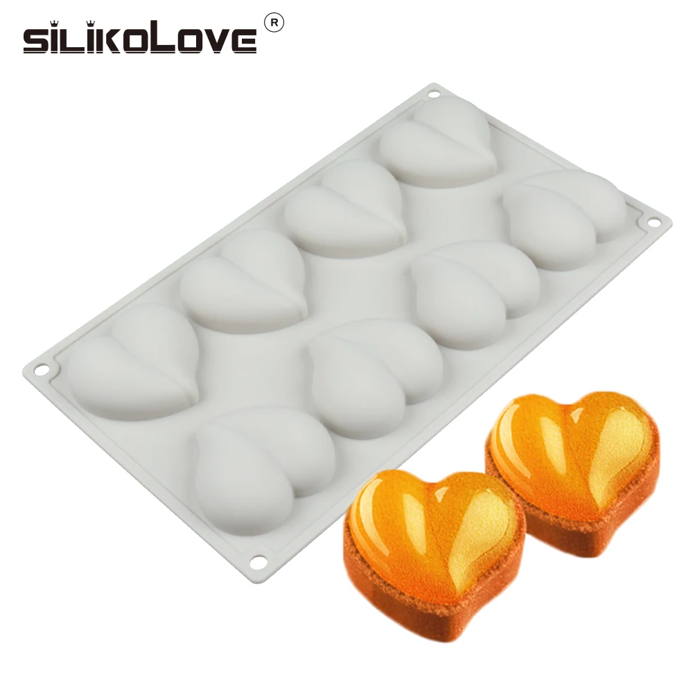 SILIKOLOVE 8 полости силиконовая форма-Сердце торт украшения инструменты для выпечки кекс трюфель Жаростойкие формы для духовки формы