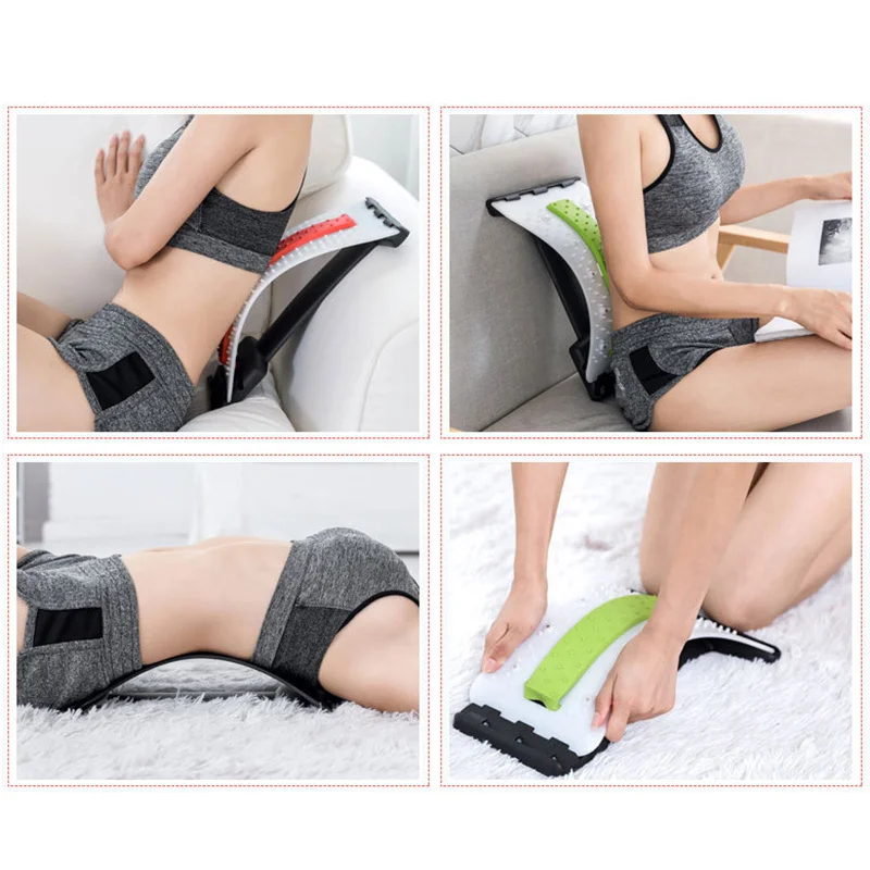 

3 Stage Adjustable Back Stretch Lumbar Massager Waist Stretcher Vertebral Pain Relieving 96 Massage Points Stretcher Health Care