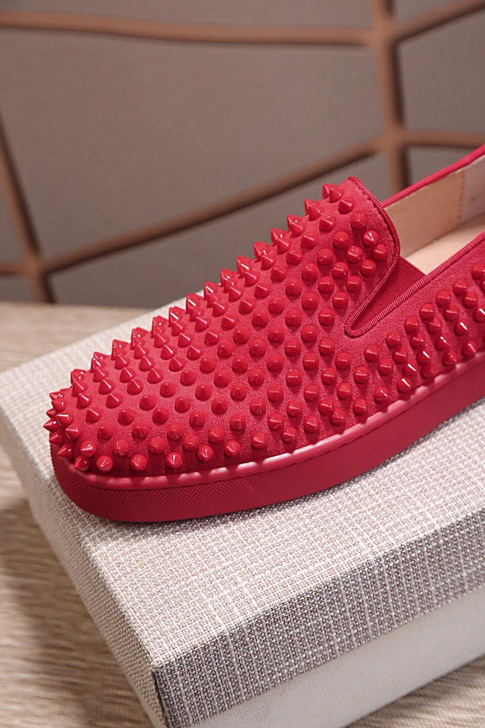 

Designer Red Bottoms Low Top Cut Studded Spikes Flats Shoes For Men Womens Leather Suede leather Loafers Mens Causual Shoes 46