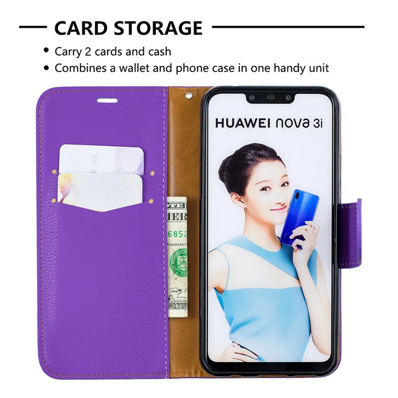 Кожаный флип-чехол для huawei Nova 3i Nova3i кошелек Магнитный чехол P Smart Plus телефона s |