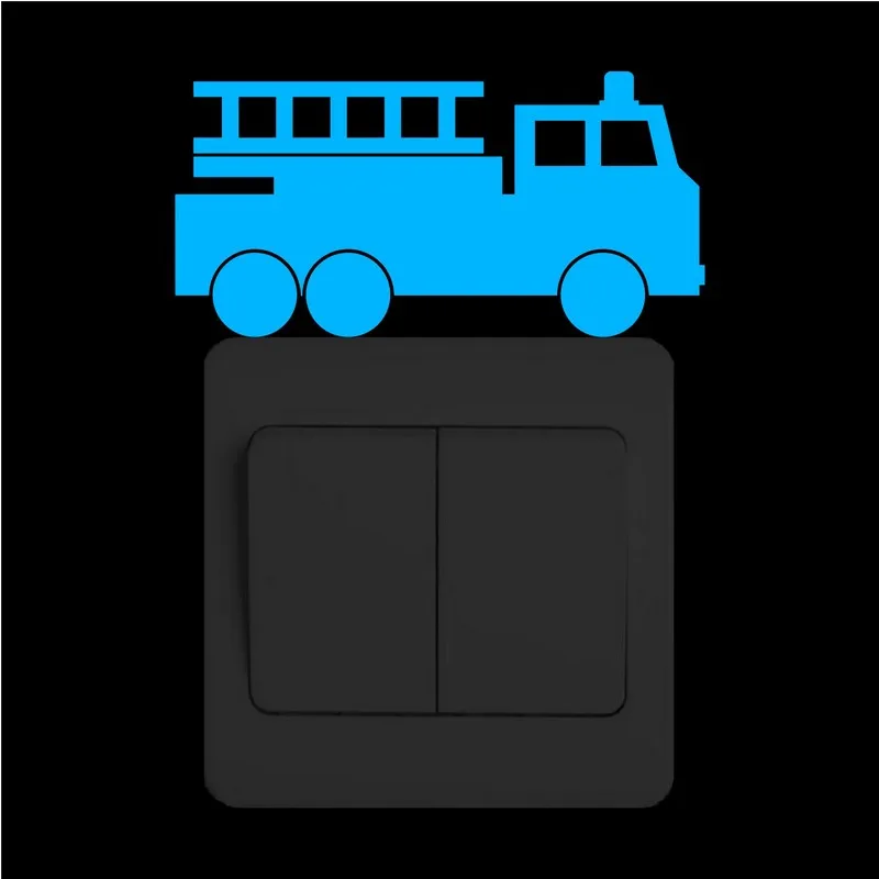 Стикеры Fire Turck на стену/детские настенные стикеры Светящиеся в темноте