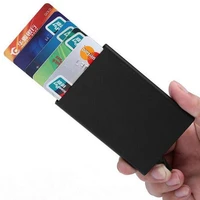 anti theft id credit card holder porte carte thin aluminium metal wallets pocket case bank women men credit card box