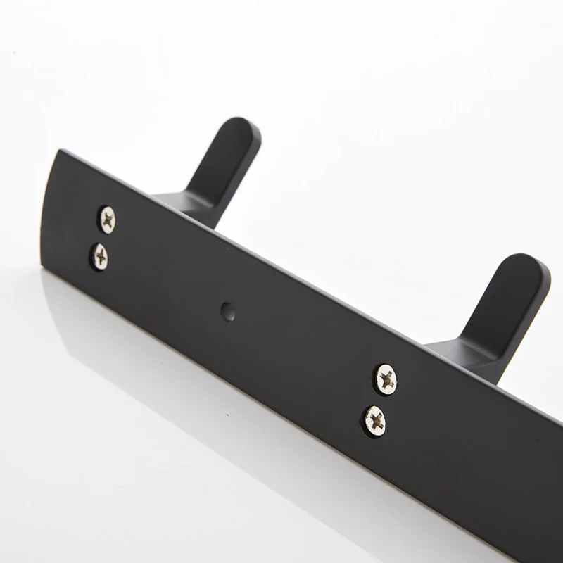 

Matt Black Solid Space Aluminum Row Hook Coat Hook Heavy Wall-Mounted Towel Hook Hanger Home Kitchen Wall Door Bathroom Hook