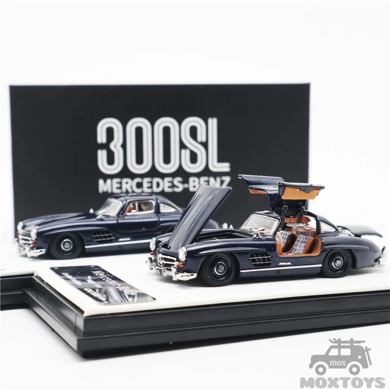 

BSC 1:64 1955 300sl Moroccan Blue brown/paid Seat Full Open Diecast Model Car