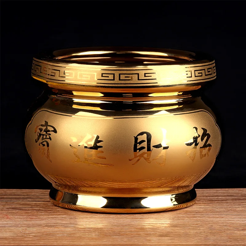 Курильница с древесным углем в форме лотоса золотой Тибетский держатель