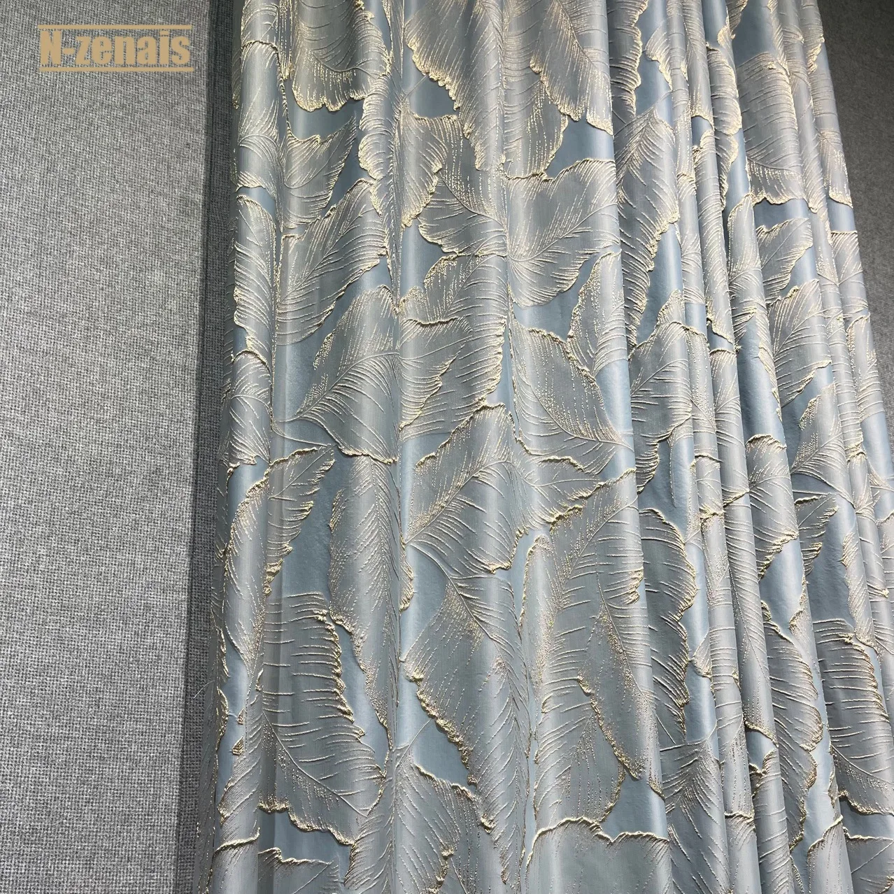 

2021 Light Luxury Modern and Simple Curtain Fabric High-precision Gold Thread Jacquard Curtains for Living Room and Bedroom