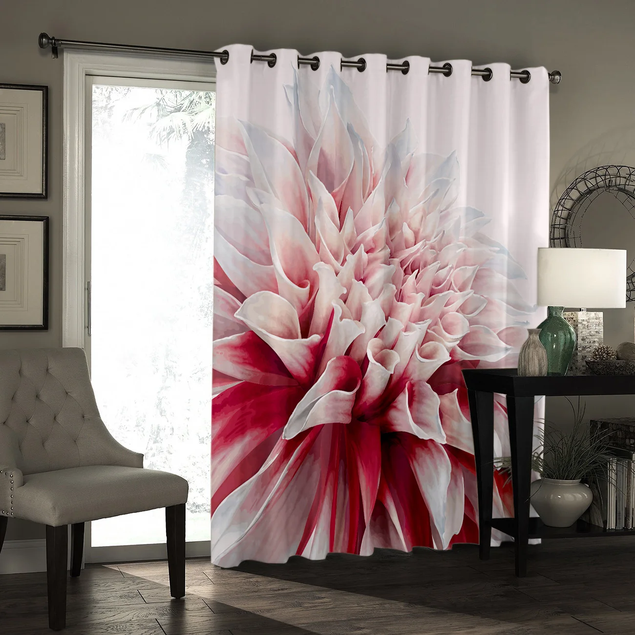 Розовый цветок 3D занавески для комнаты большие Оконные Занавески гостиной кухни