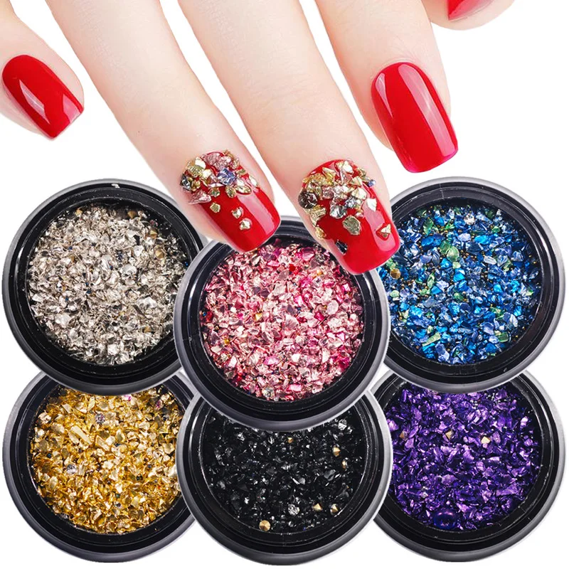 

1 box of 7 grams Manicure colorful small gravel nail accessories Mixed shredded diamond microbeads super sequin manicure