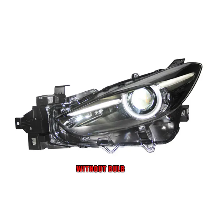 without bulb 2 шт. автомобильный стиль светодиодный фары для Mazda 3 Axela для Axela фара Объектив двойной луч H7 HID Xenon bi xenon объектив - Цвет: without bulb