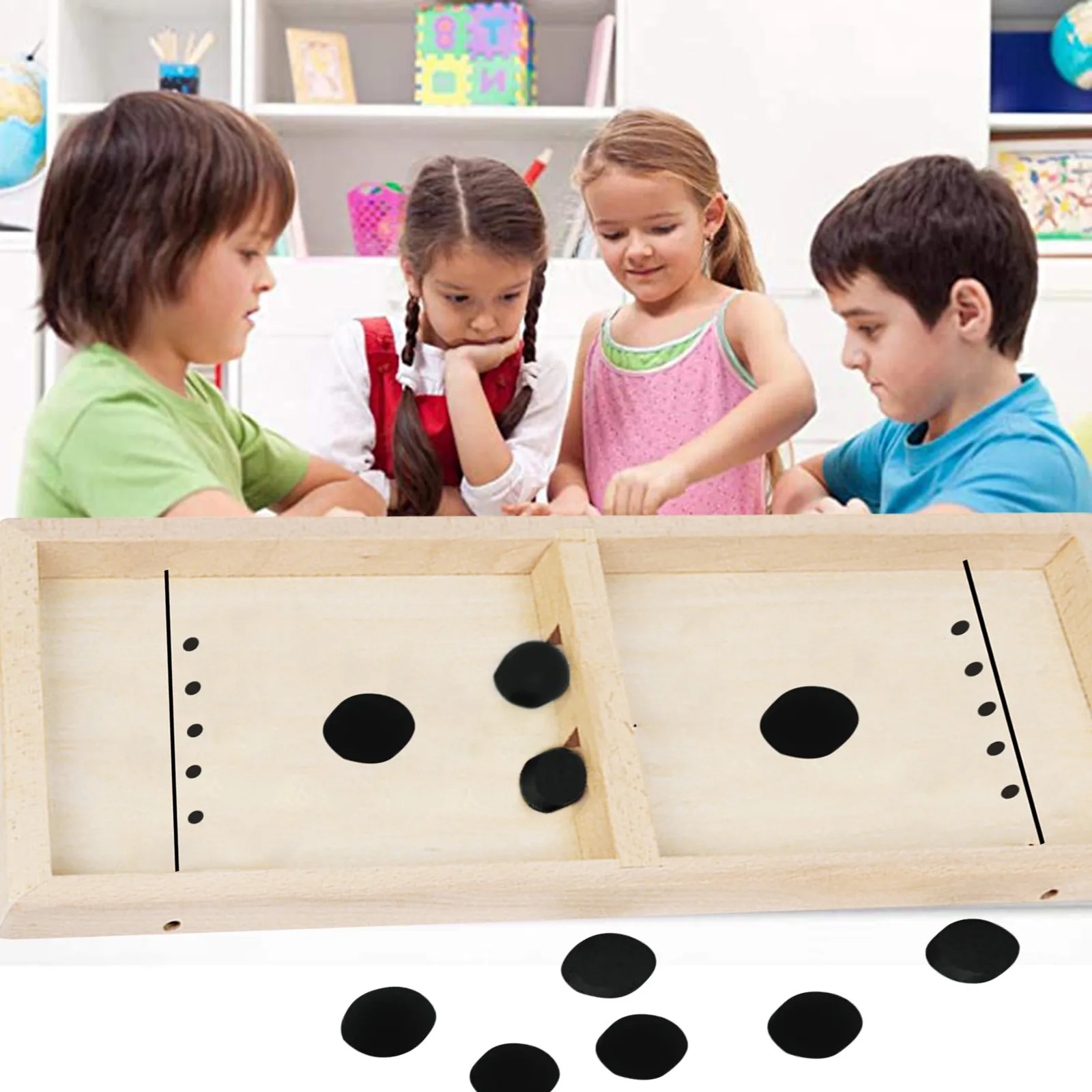 

Novel Desktop Play Chess Parent-child Interactive Chess Table Hockey Game Fast Sling Puck Board Game Foosball Toys For Childrens