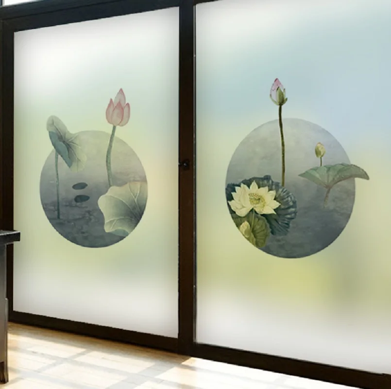 Оконная пленка размером на заказ статическая липкая декоративная из ПВХ в