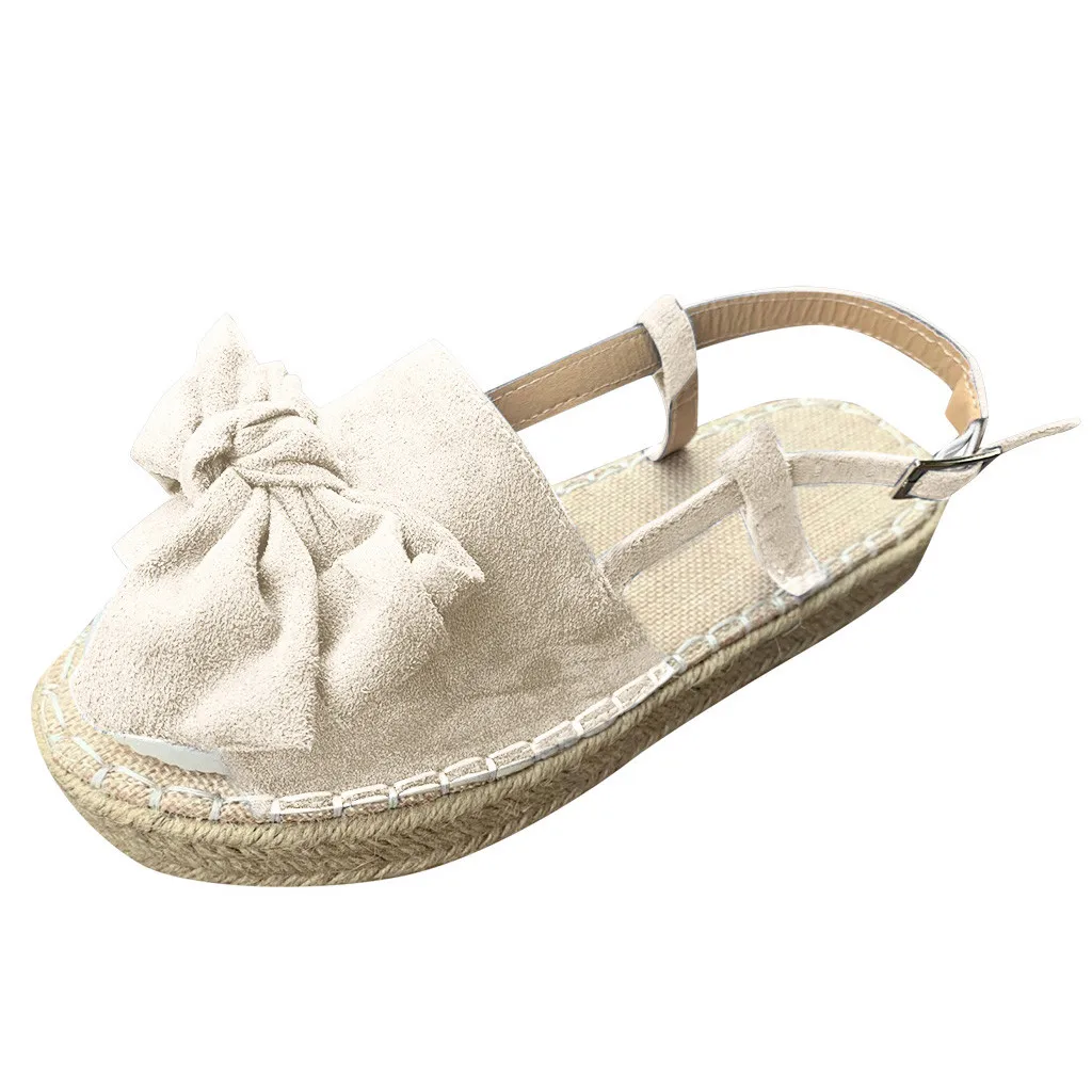 

2019 shoes Women Casual Sandals Thick Bottom Peep Toe Butterfly Knot Buckle Strap Fashion Outside Flock Sandals
