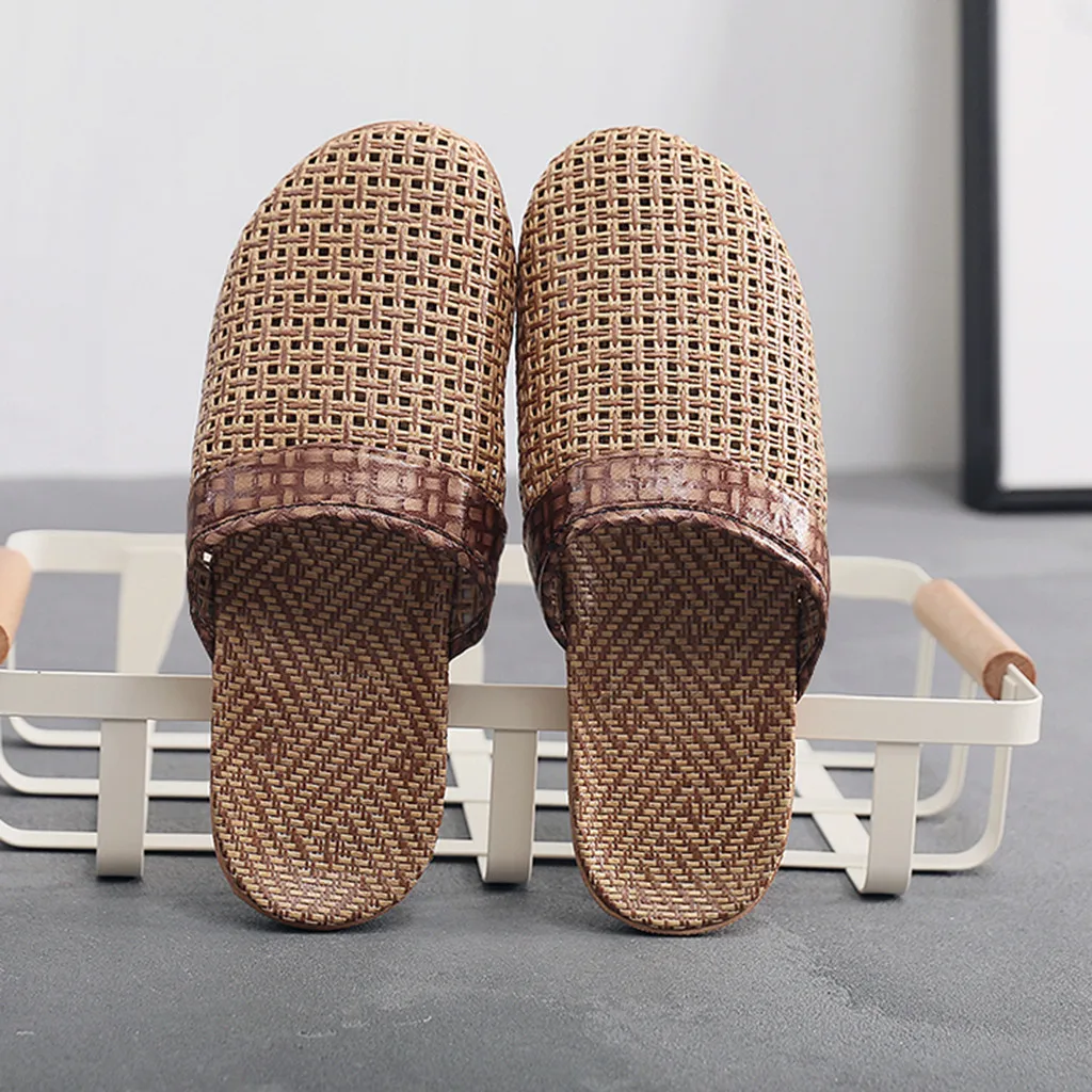 Мужские тапочки льняные Новые Летние повседневные шлепанцы льняная домашняя