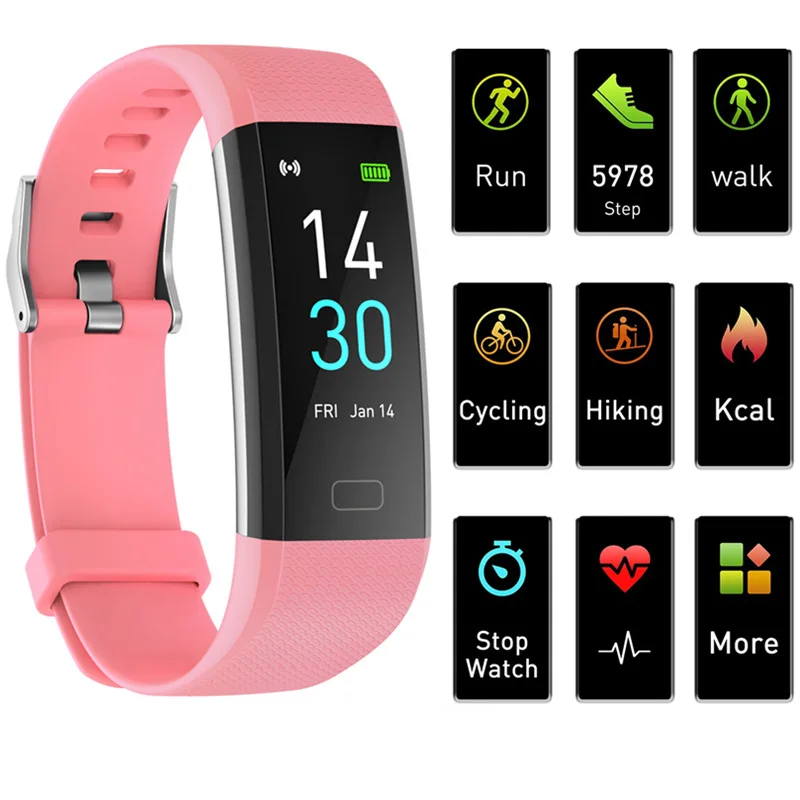 

New S5 Second Generation Sports Heart Rate Meter Step Waterproof IP68 Taking Temperature Health Smart Blood Pressure Bracelet