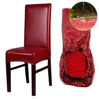pu waterproof elastic chair cover christmas cheap stretch chair cover seat slipcovers for dining room hotel banquet home