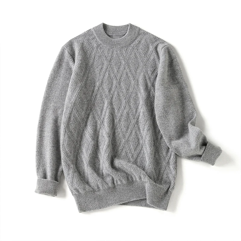 

Shuchan Korean Fashion Clothing Men Clothes100% Cashmere Computer Knitted Winter Business Thick Pullovers Sweater Designer