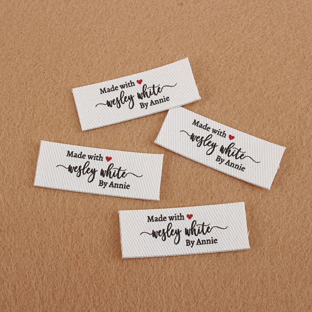 

112 Iron Tags, Clothing Labels, Personalized Name, Custom Design, Handmade Items,100% Cotton, With Love (TB5337)