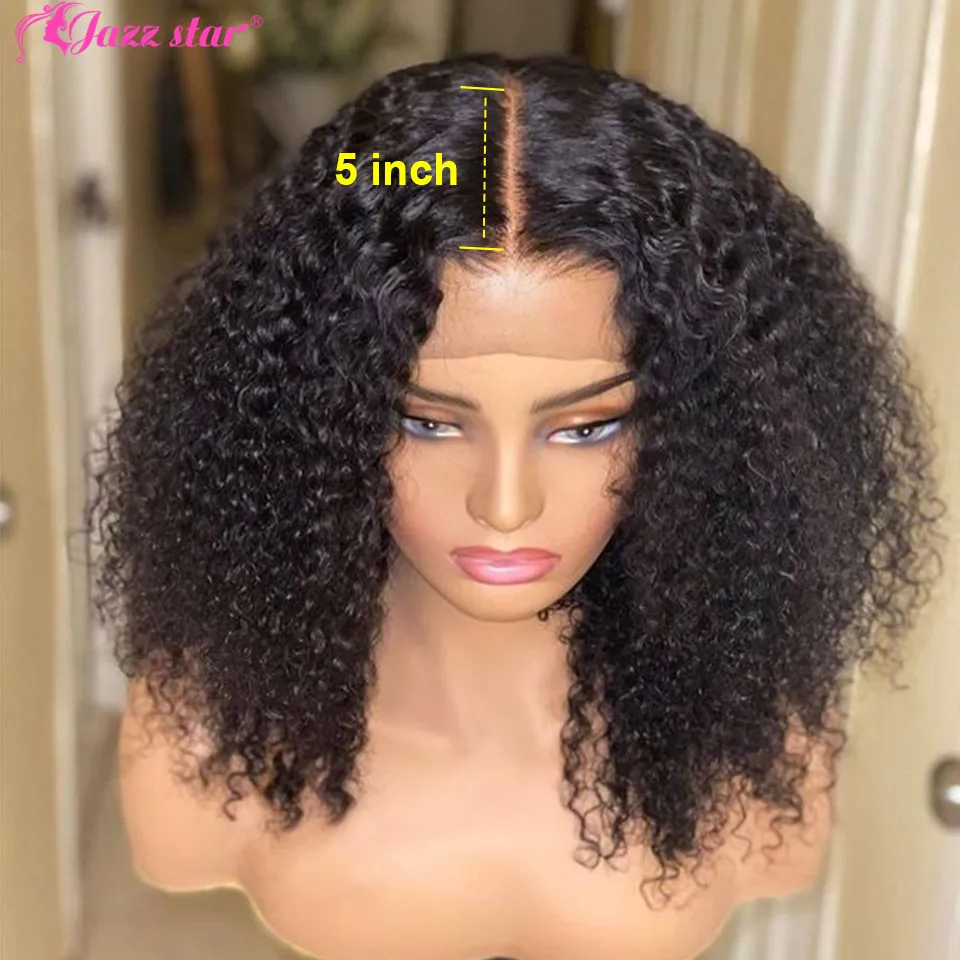 

Curly Human Hair Wig Bob Wig 6X6 & 5x5 T Part Lace Closure Wig for Women Human Hair Wigs Middle Part Jazz Star